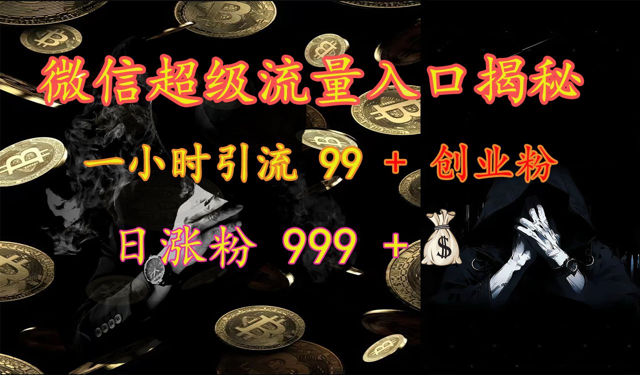 微信超级流量入口揭秘：一小时引流 99 + 创业粉，日涨粉 999 +【揭秘】-百盟网
