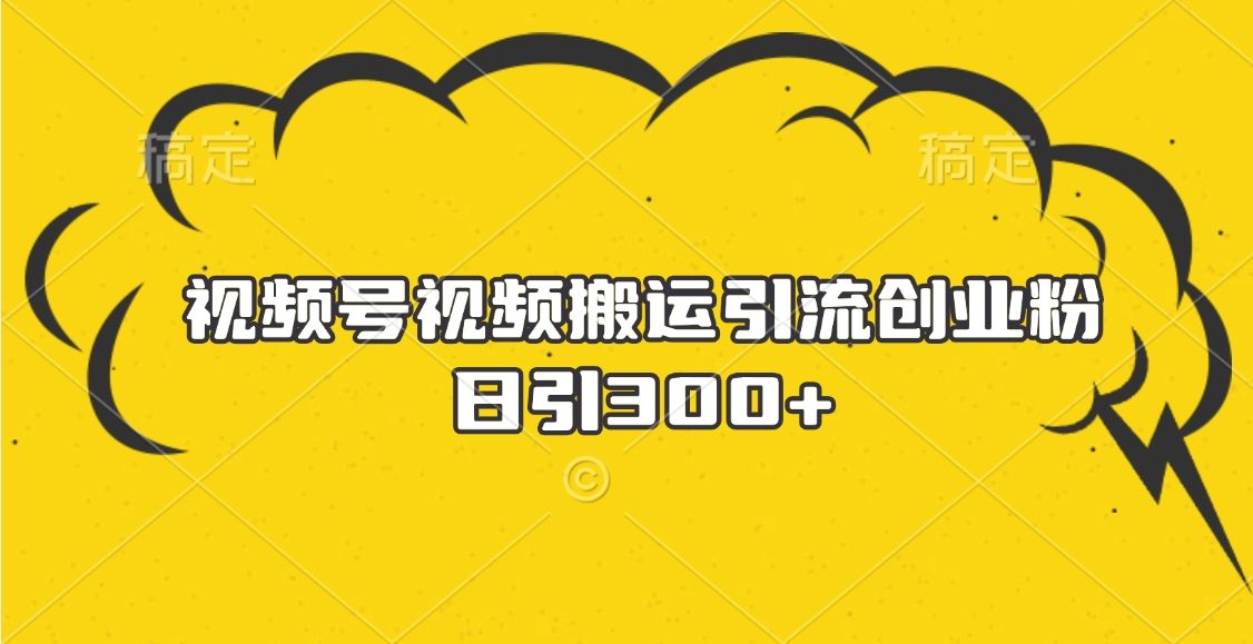 视频号视频搬运引流创业粉，日引300+-百盟网