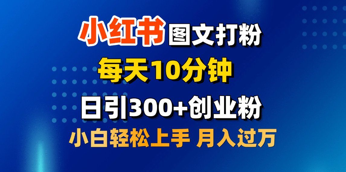 2月小红书图文打粉，每天10分钟，日引300+创业粉，小白轻松月入过万-百盟网