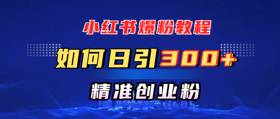小红书爆粉教程，如何日引300+创业粉，快速实现精准变现！-百盟网
