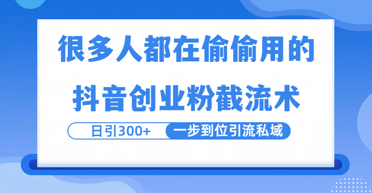 很多人都在偷偷用的抖音创业粉截留术，日引300+，一步到位引流到私域-百盟网
