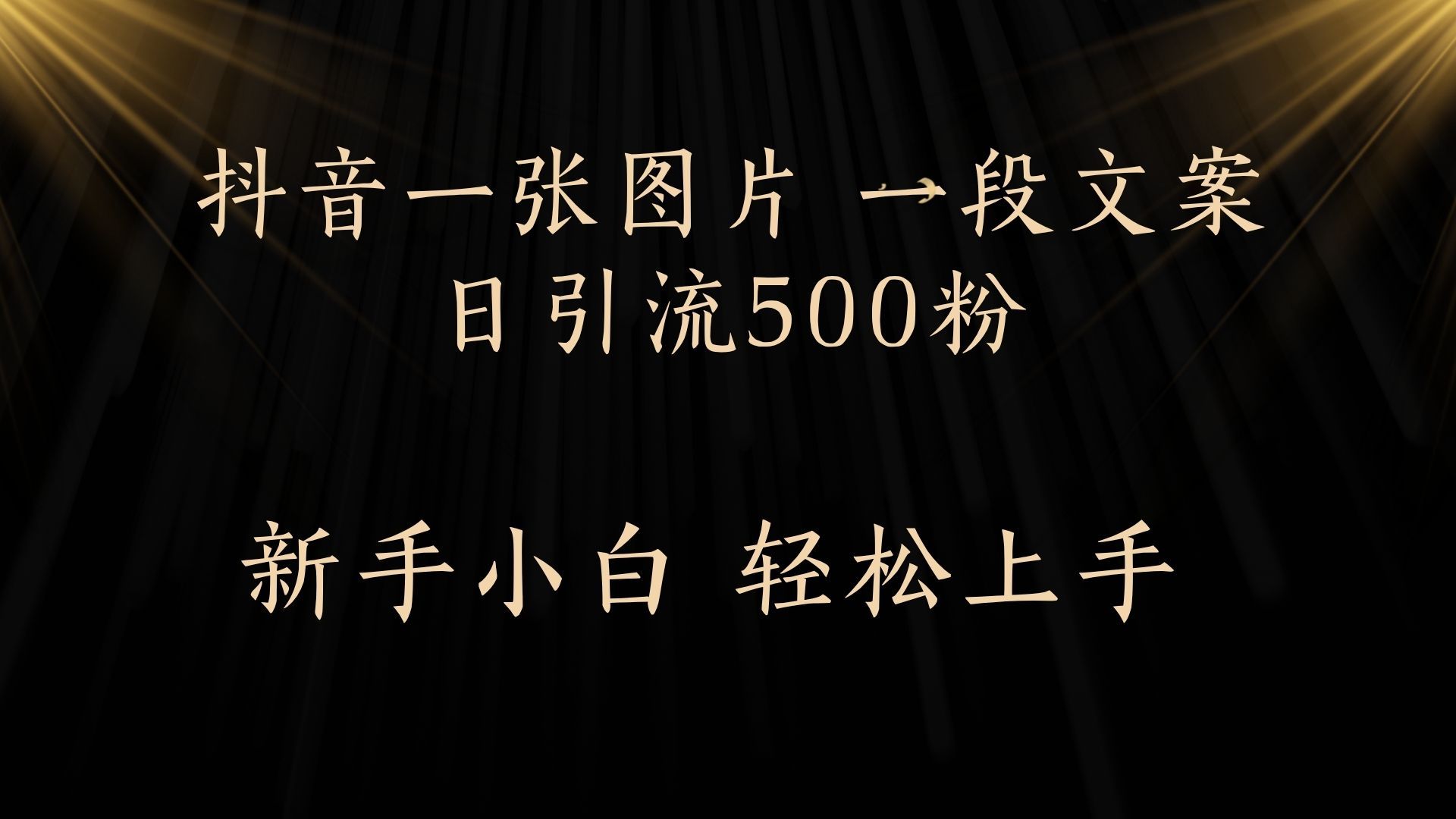 每天2分钟，抖音一张图片 一段文案日引流500粉-百盟网