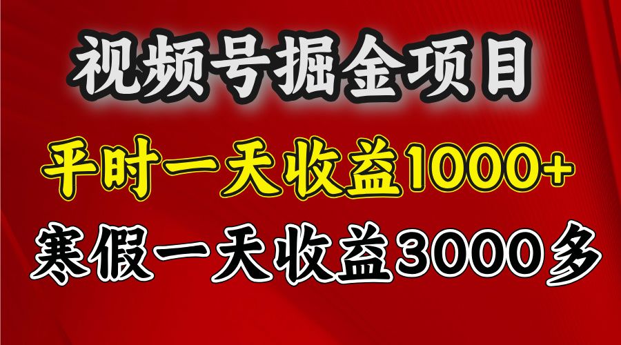 视频号掘金项目，寒假一天收益3000多-百盟网