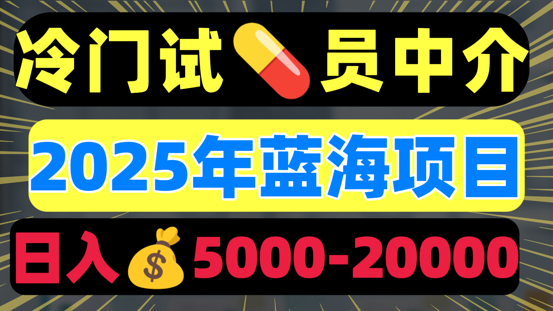 冷门暴力试药员中介日入5000+-百盟网