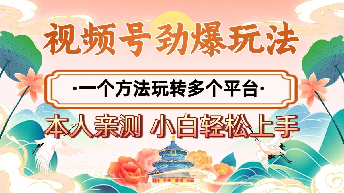 2025年视频号劲爆玩法，一个方法玩转多个平台 小白也能轻松上手-百盟网