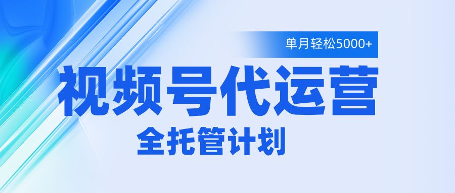 视频号代运营2.0，全程托管招募，单月轻松变现5000+-百盟网