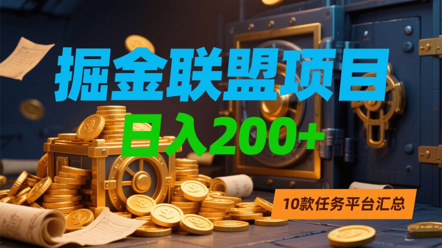 掘金联盟项目，日入200+，10款任务平台汇总-百盟网