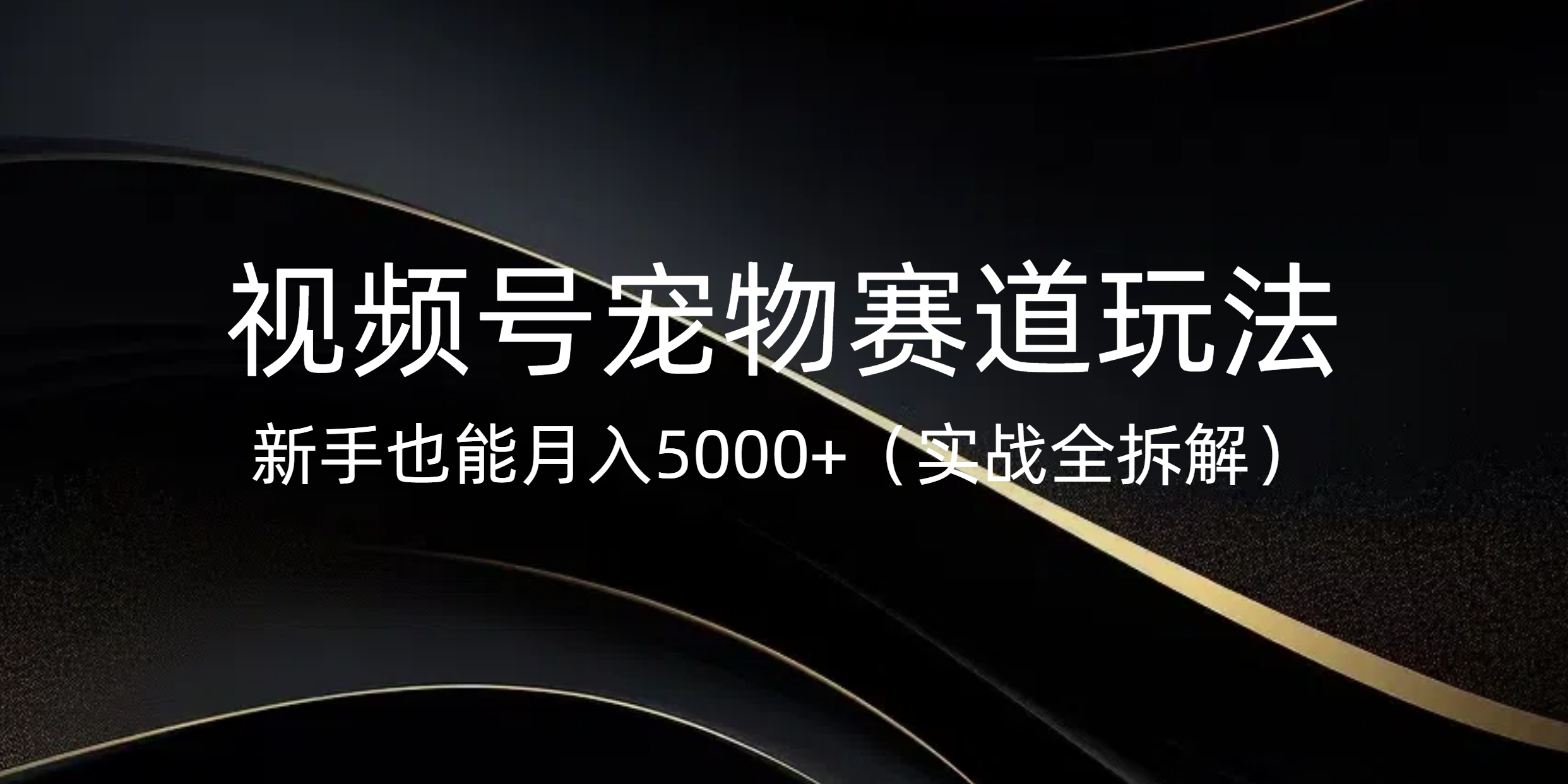 视频号宠物赛道玩法，新手也能月入5000+（实战全拆解）-百盟网