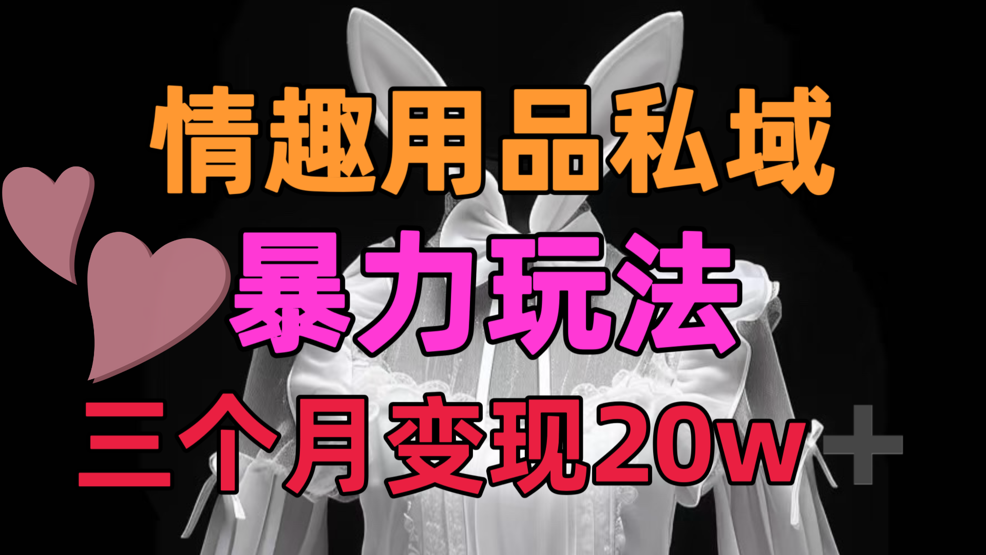 情趣用品私域，25年最新暴力玩法，三个月变现20w➕-百盟网