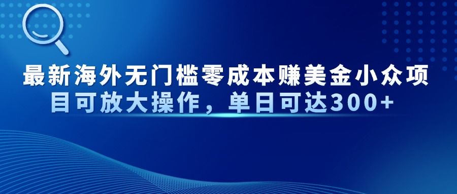 最新海外无门槛美金小众项目可放大操作，单日可达300+-百盟网
