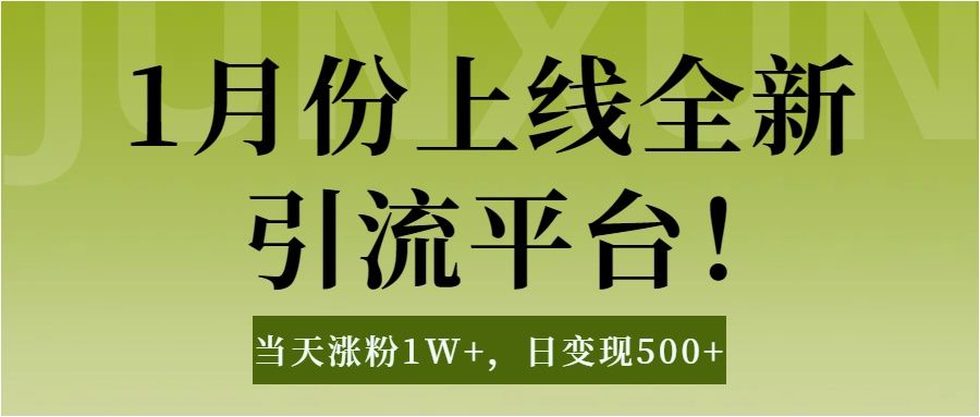 1月上线全新引流平台，当天涨粉1W+，日变现500+工具无脑涨粉，解放双手操作简单-百盟网