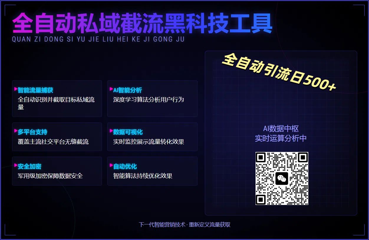 全自动私域截流黑科技工具——全自动引流日500+-百盟网