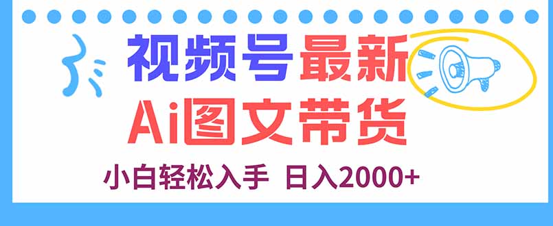 视频号最新AI图文带货，每天几分钟，小白轻松入手，日入2000+-百盟网
