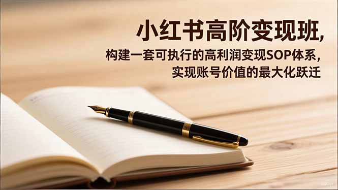 小红书高阶变现班,构建一套可执行的高利润变现SOP体系,实现账号价值的最大化跃迁-百盟网