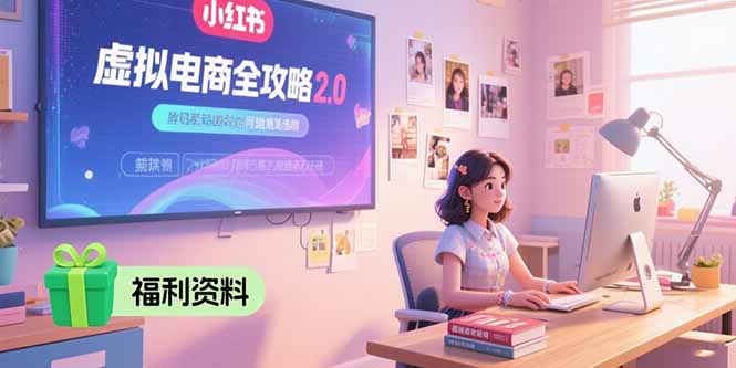 虚拟电商全攻略2.0，开店选品实操流程，账号定位、货源发布、笔记发布技巧-百盟网