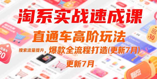 淘系实战速成课，直通车高阶玩法，搜索流量提升，爆款全流程打造(更新7月-百盟网