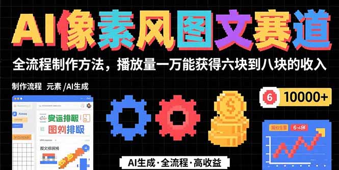AI像素风图文赛道：全流程制作方法，播放量一万能获得6块到8块的收入-有量联盟