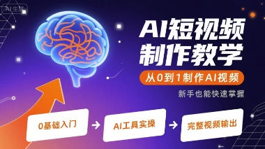 AI短视频制作教学，从0到1制作AI视频-百盟网