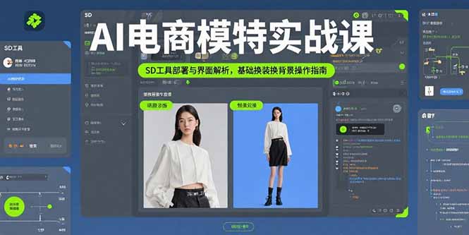 AI电商模特实战课，SD工具部署与界面解析，基础换装换背景操作指南-百盟网
