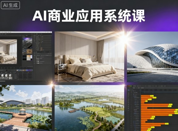 AI商业应用系统课，室内-软装-建筑-景观，智能设计+效果图+动画画实战-百盟网