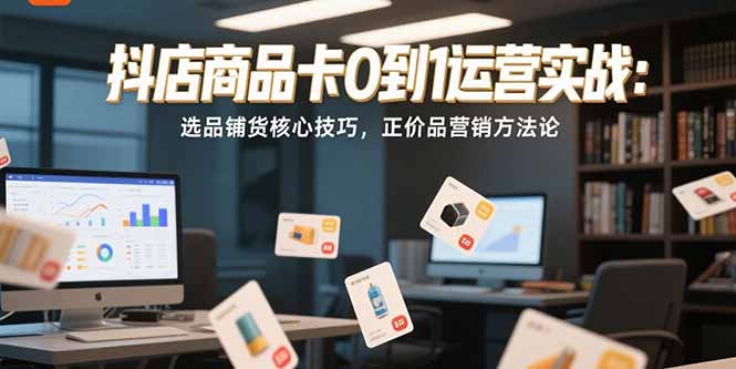 抖店商品卡0到1运营实战：选品铺货核心技巧，正价品营销方法论-老莫涯