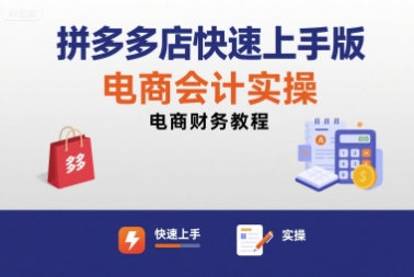 拼多多店快速上手版电商会计实操-电商财务教程-百盟网