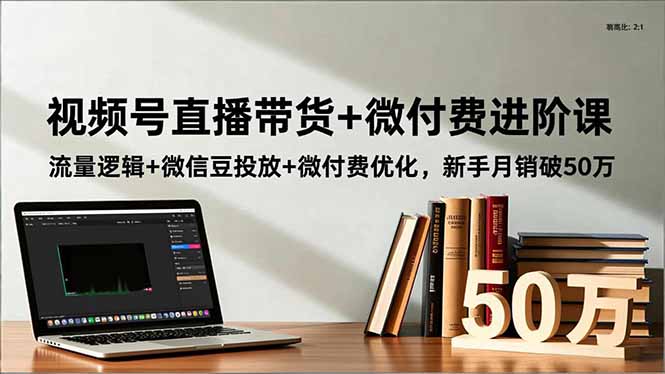 视频号直播带货+微付费进阶课：流量逻辑+微信豆投放+微付费优化，新手月销破50万-百盟网