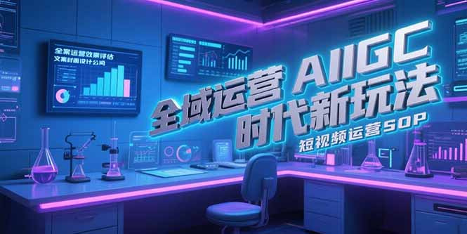 全域运营AIGC时代新玩法，文案封面设计公式，短视频运营SOP-百盟网