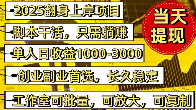 2025翻身上岸项目脚本干活,内部客户经理内部开号,单人日收益1000-300…-百盟网