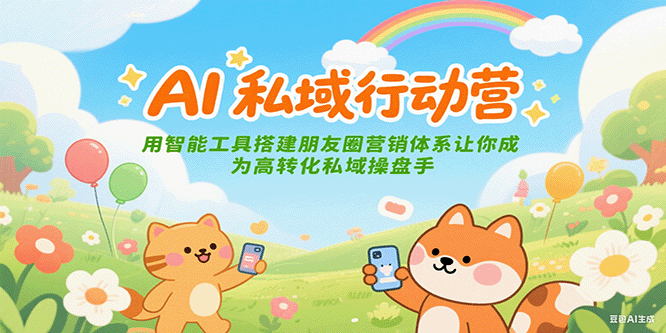 AI私域行动营：用智能工具搭建朋友圈营销体系让你成为高转化私域操盘手-百盟网