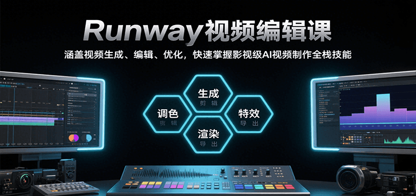 Runway视频编辑课，涵盖视频生成、编辑、优化，快速掌握影视级AI视频制作全栈技能-优创网