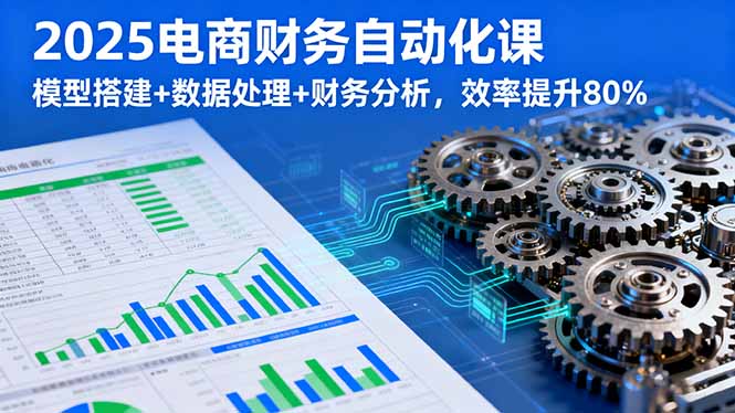 2025电商财务自动化课，模型搭建+数据处理+财务分析，效率提升80%-百盟网
