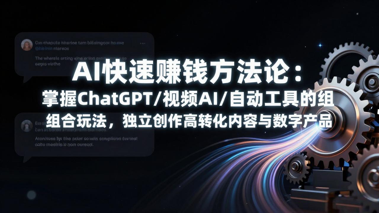 AI快速赚钱方法论：掌握ChatGPT/视频AI/自动化工具的组合玩法，独立创作高转化内容与数字产品-百盟网
