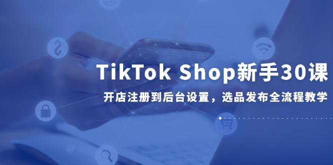 TikTok Shop新手30课，开店注册到后台设置，选品发布全流程教学-智宝网创
