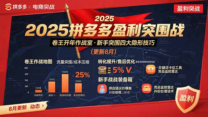 2025拼多多盈利突围战：卷王开年作战室，新手突围四大隐形技巧(更新8月-百盟网