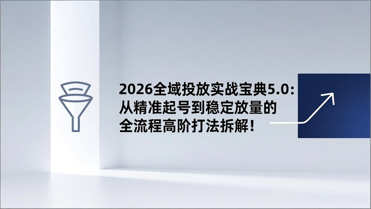 2026全域投放实战宝典5.0：从精准起号到稳定放量的全流程高阶打法拆解！-百盟网