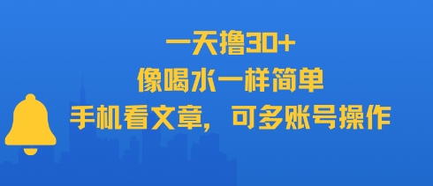 一天撸30+，像喝水一样简单，手机看文章，可多账号操作-温馨分享网