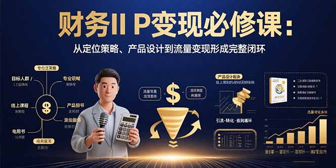 财务IP变现必修课：从定位策略、产品设计到流量变现形成完整闭环-百盟网