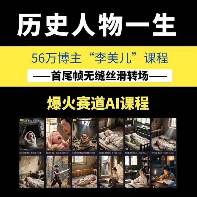 图片[1]-AI历史人物短视频创作，含IP打造、首尾帧无缝转场、智能体视频制作等核心教学内容-百盟网