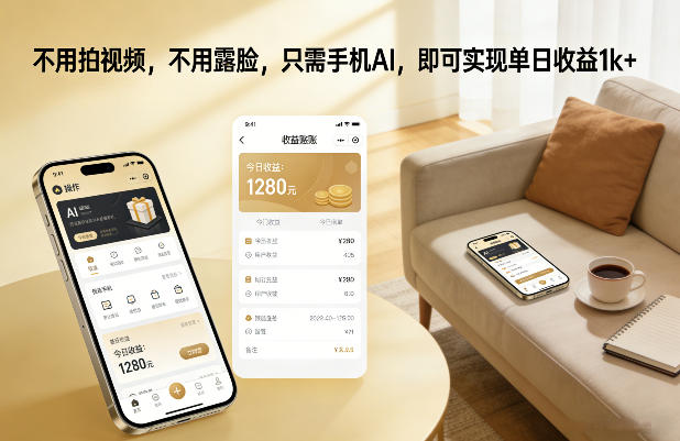 不用拍视频，不用露脸，只需手机AI，即可实现单日收益1k+【揭秘】-百盟网