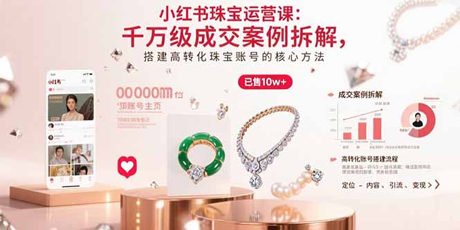 小红书珠宝运营课：千万级成交案例拆解，搭建高转化珠宝账号的核心方法-百盟网
