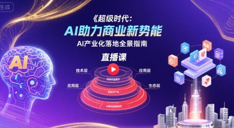 超级时代：AI助力商业新势能直播课，AI产业化落地全景指南-优创网