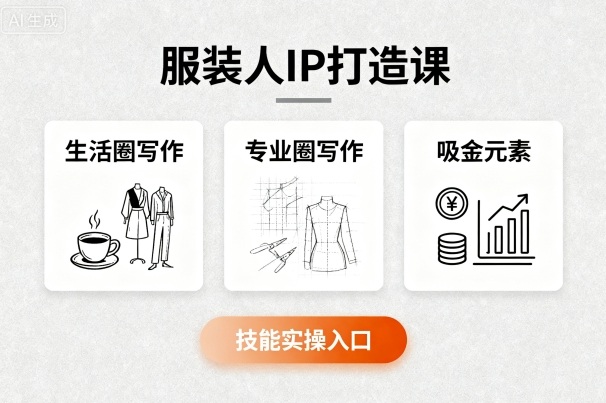 服装人IP打造课，文案创富+生活圈写作+专业圈写作+服装人专属+吸金元素+技能实操-百盟网