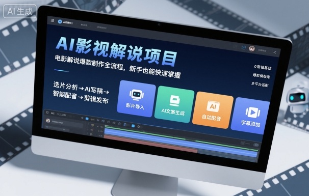 AI影视解说项目，电影解说爆款制作全流程，新手也能快速掌握-百盟网