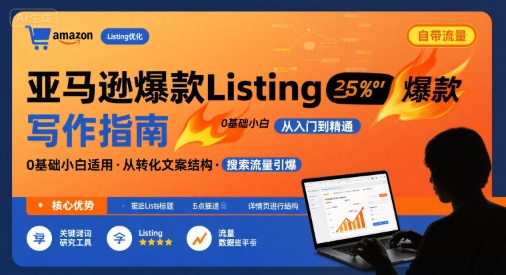 亚马逊爆款Listing写作方法，亚马逊0基础小白也能写爆款自带流量的Listing-百盟网