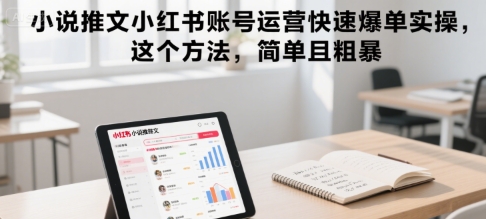 小说推文小红书账号运营快速爆单实操，这个方法，简单且粗暴-百盟网