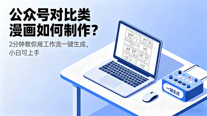 公众号对比类漫画如何制作？2分钟教你用工作流一键生成，小白可上手-百盟网