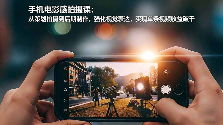 手机电影感拍摄课：从策划拍摄到后期制作，强化视觉表达，实现单条视频收益破千-百盟网