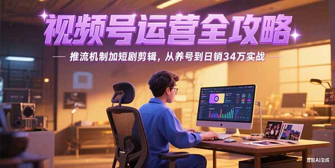 2025视频号运营全攻略，推流机制加短剧剪辑，从养号到日销34万实战-百盟网