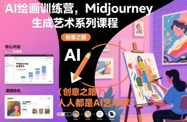 AI绘画训练营，Midjourney生成艺术系列课程，人人都是AI艺术家-百盟网